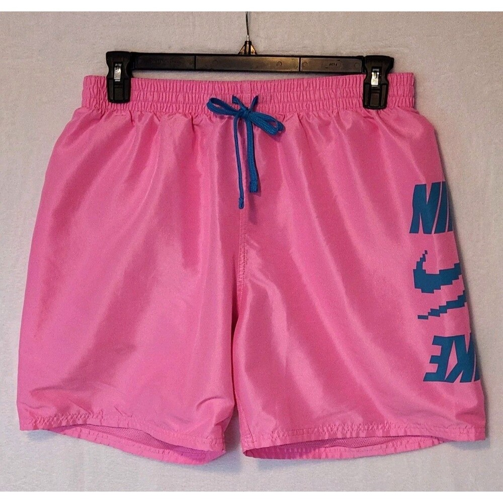 Nike Men's XL Digi Stack Breaker 7" Swim Trunks Pink Blue NESSD514-670